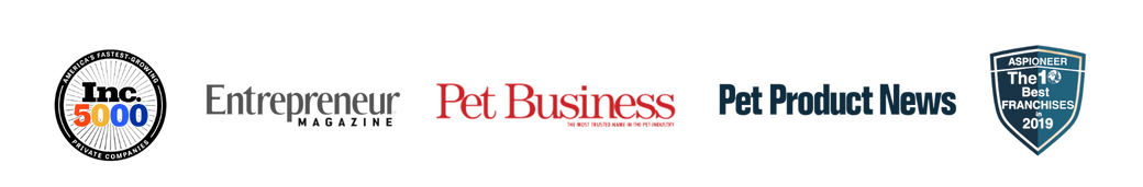 the logos for pet business, Inc magazine, and pet product news, and entrepreneur magazine